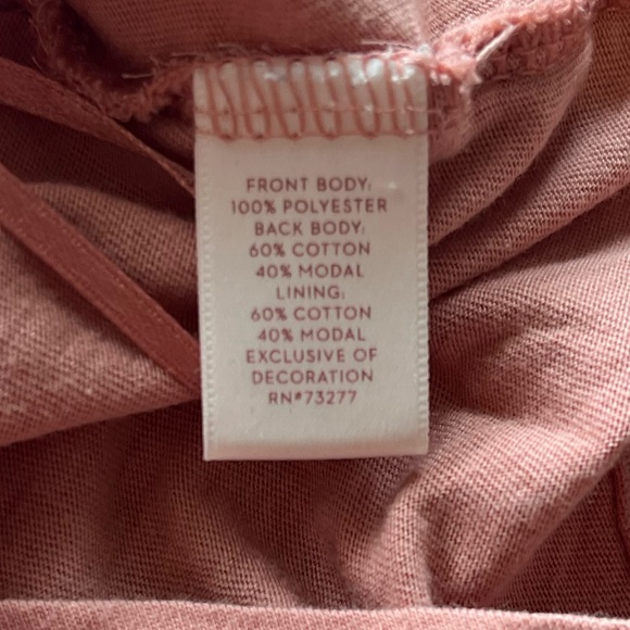 LC Lauren Conrad Women’s 3/4 Sleeve Floral Blouse Flowy Pink Peach Mauve Medium - Picture 5 of 7